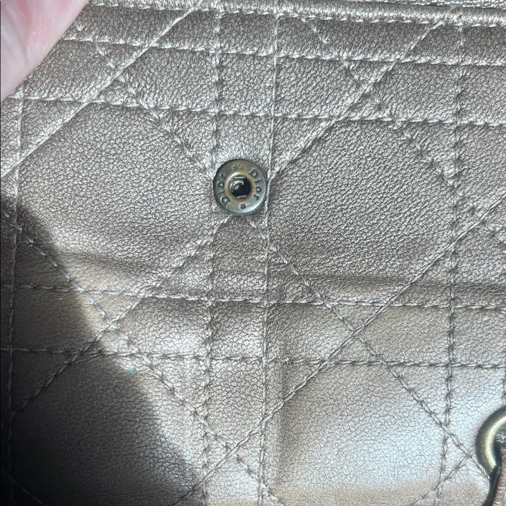 Christian Dior Tan Quilted Leather Wallet